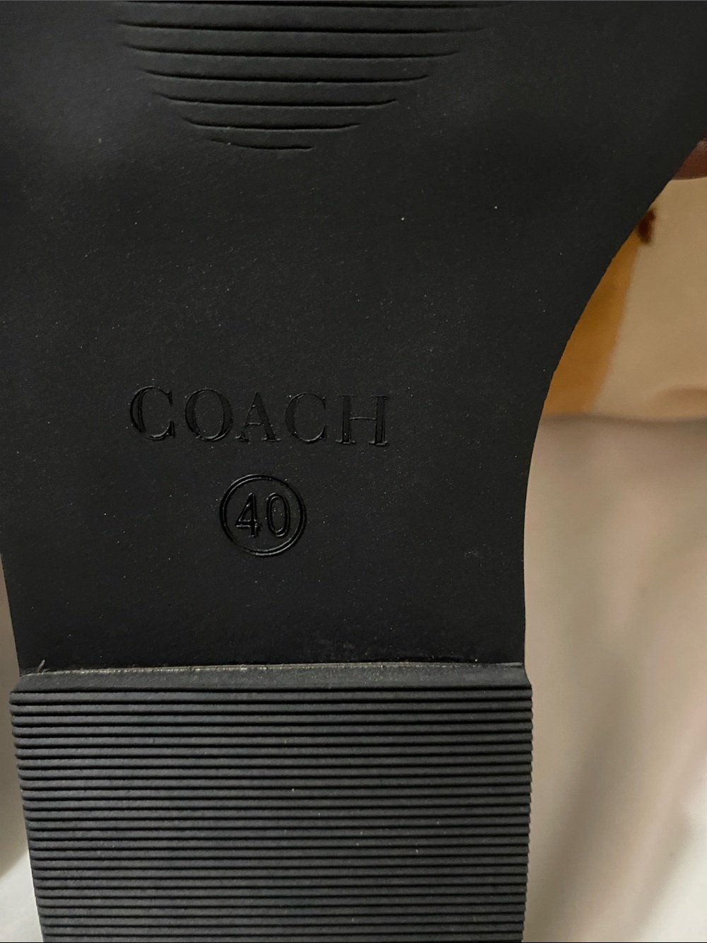 Coach Brown Signature Canvas Slide Sandals with Gold Buckle - Picture 3 of 4